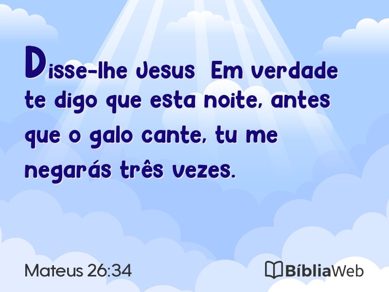 Mateus 26:34 em imagem para compartilhar