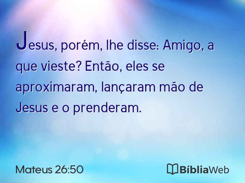Mateus 26:50 em imagem para compartilhar