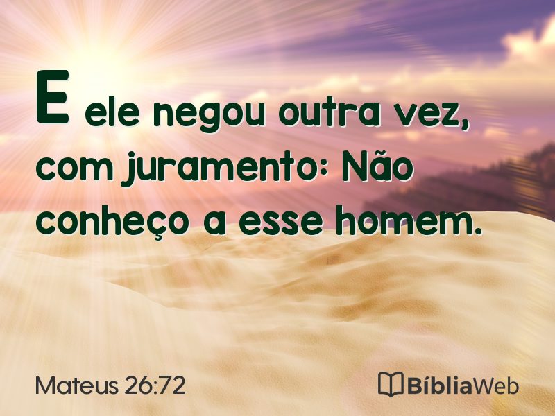 Mateus 26:72 em imagem para compartilhar