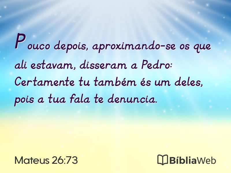 Mateus 26:73 em imagem para compartilhar