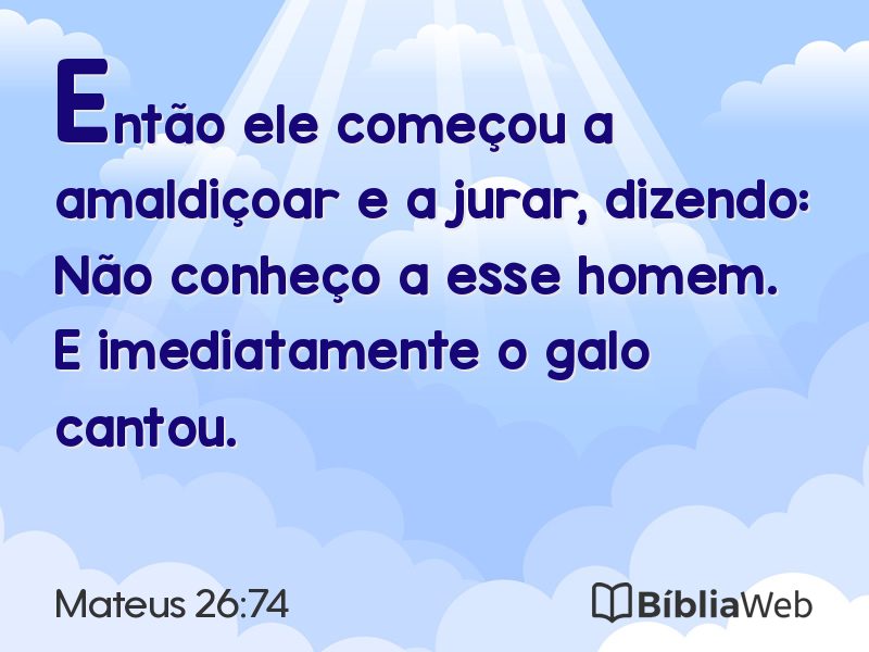 Mateus 26:74 em imagem para compartilhar
