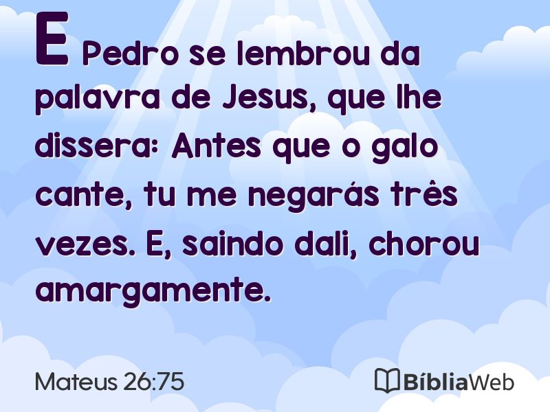 Mateus 26:75 em imagem para compartilhar
