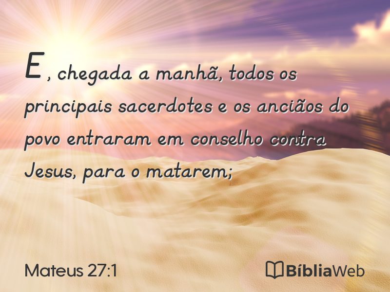 Mateus 27:1 em imagem para compartilhar