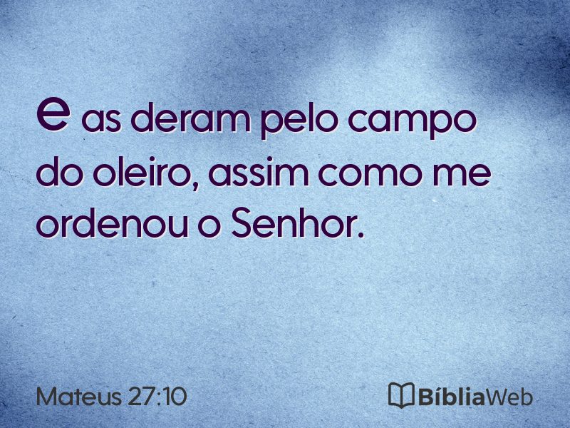 Mateus 27:10 em imagem para compartilhar