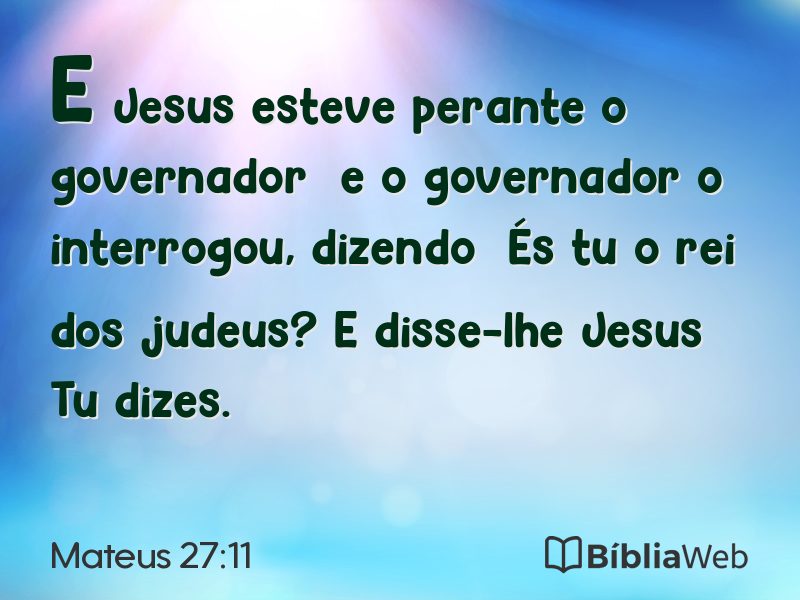 Mateus 27:11 em imagem para compartilhar