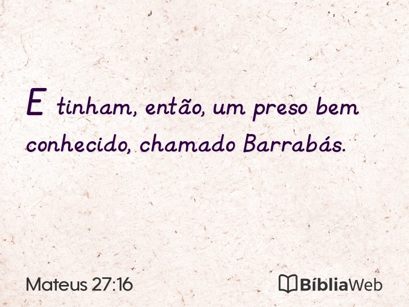 Mateus 27:16 em imagem para compartilhar