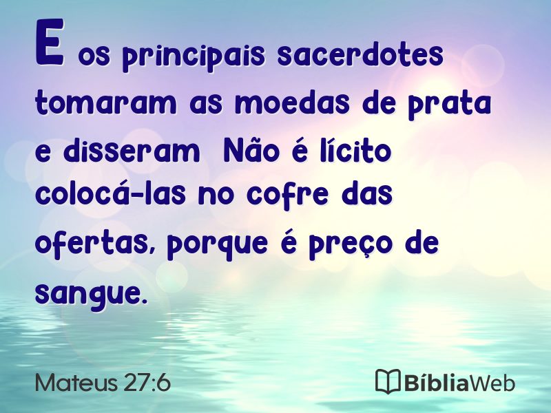 Mateus 27:6 em imagem para compartilhar
