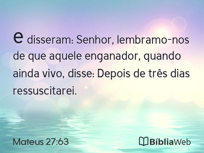 Mateus 27:63 em imagem para compartilhar