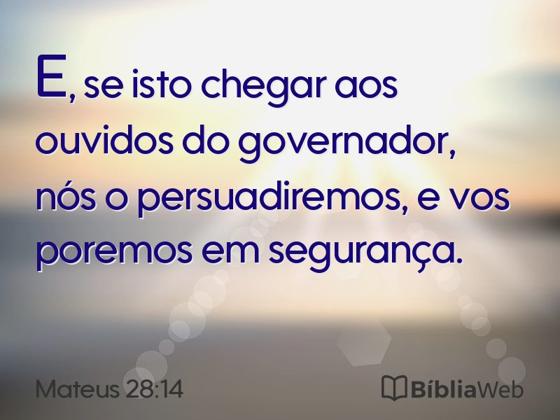 Mateus 28:14 em imagem para compartilhar