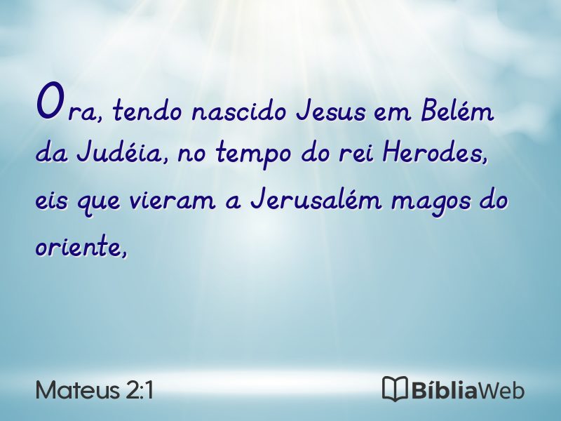 Mateus 2:1 em imagem para compartilhar