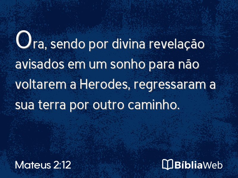 Mateus 2:12 em imagem para compartilhar