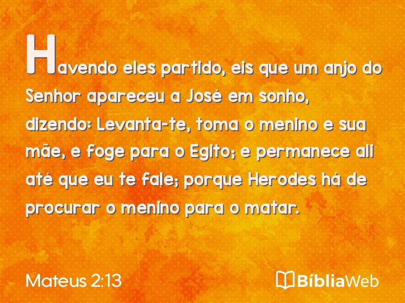 Mateus 2:13 em imagem para compartilhar