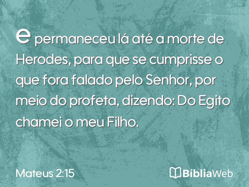 Mateus 2:15 em imagem para compartilhar