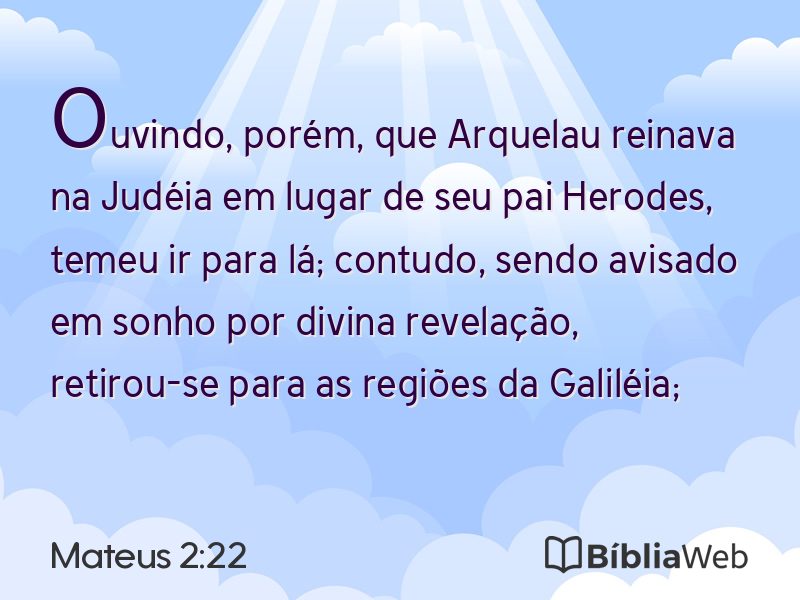 Mateus 2:22 em imagem para compartilhar