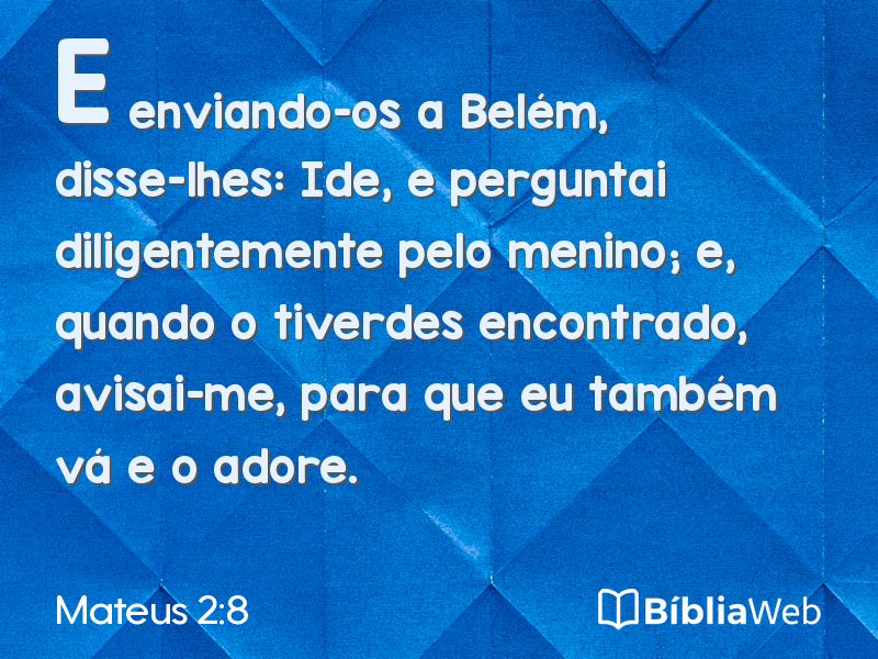 Mateus 2:8 em imagem para compartilhar