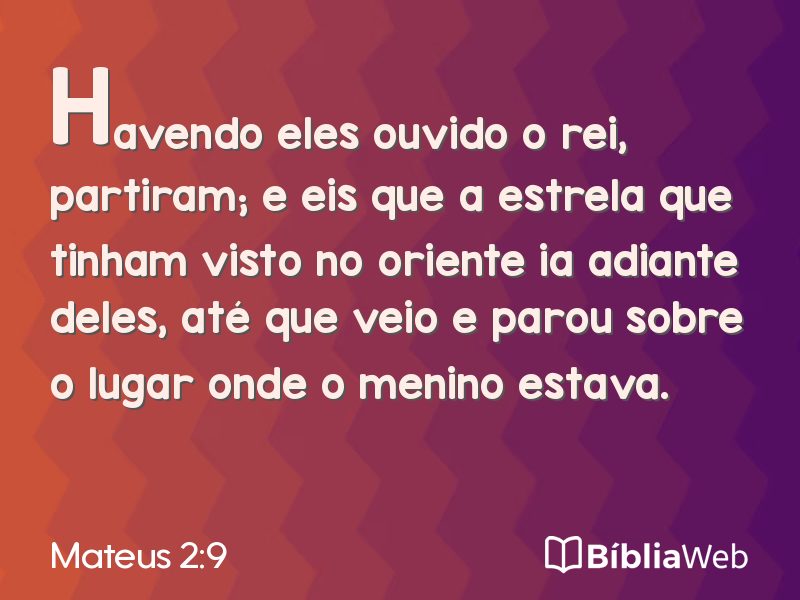 Mateus 2:9 em imagem para compartilhar