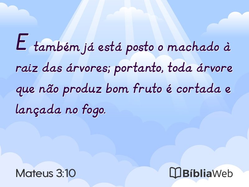 Mateus 3:10 em imagem para compartilhar