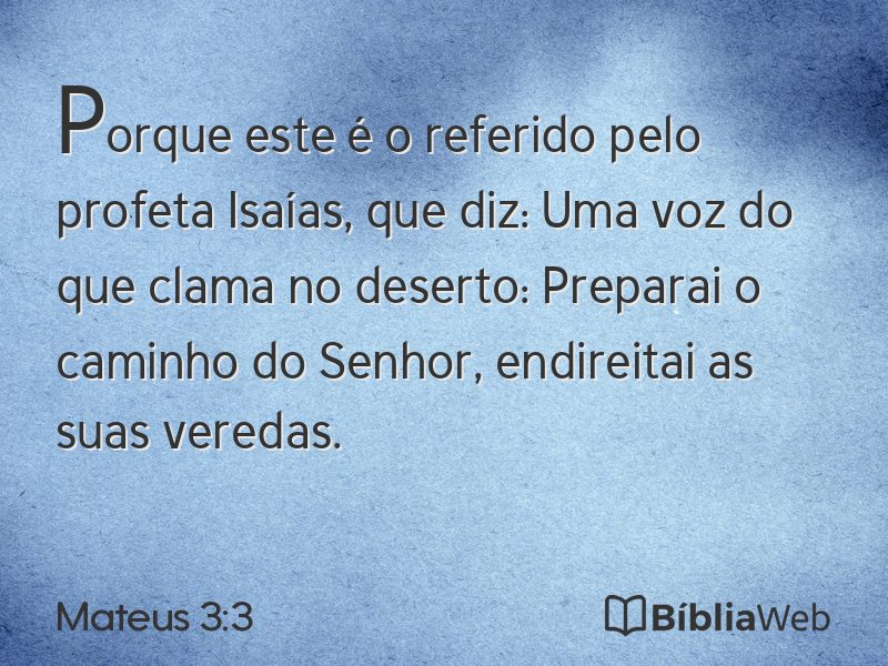 Mateus 3:3 em imagem para compartilhar