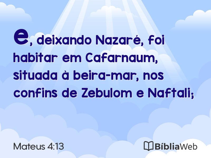 Mateus 4:13 em imagem para compartilhar