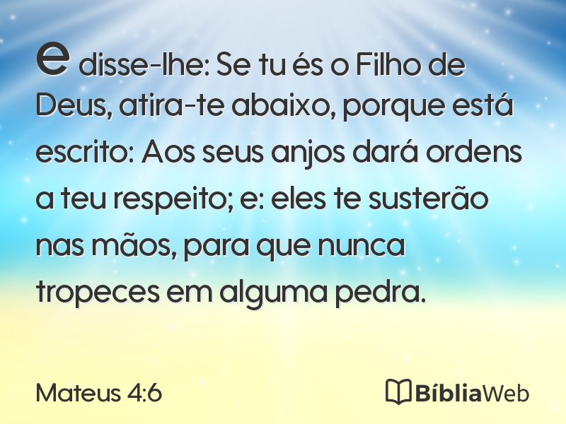 Mateus 4:6 em imagem para compartilhar