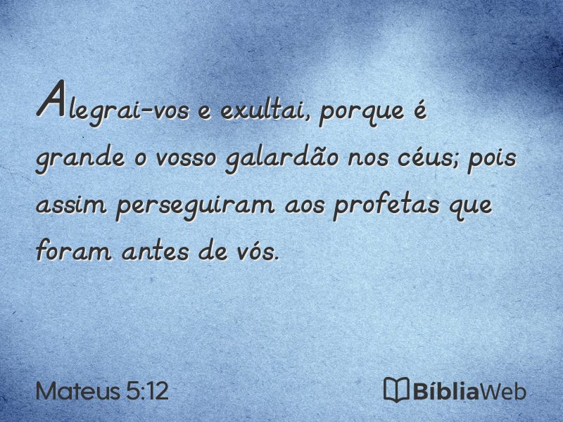 Mateus 5:12 em imagem para compartilhar