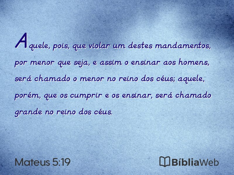 Mateus 5:19 em imagem para compartilhar