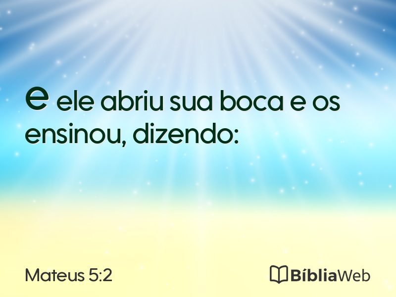 Mateus 5:2 em imagem para compartilhar