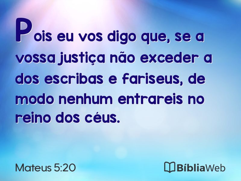 Mateus 5:20 em imagem para compartilhar
