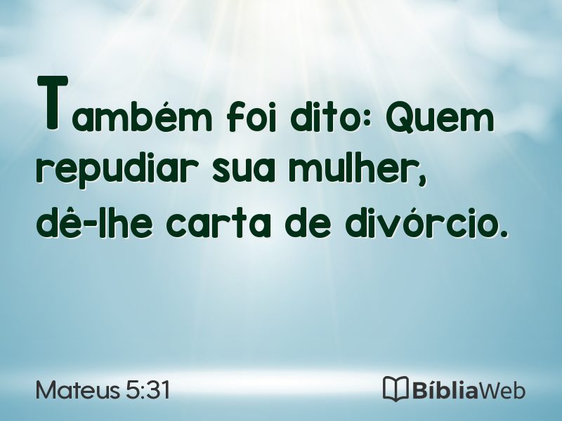 Mateus 5:31 em imagem para compartilhar