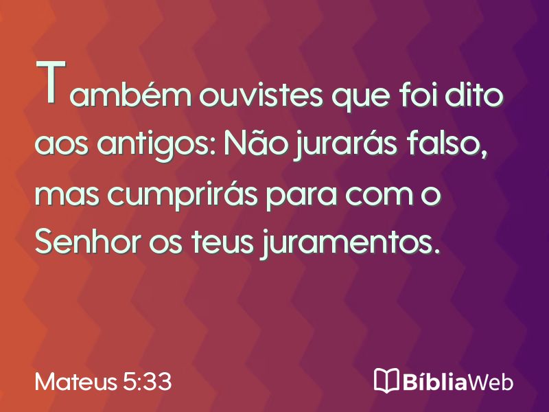 Mateus 5:33 em imagem para compartilhar