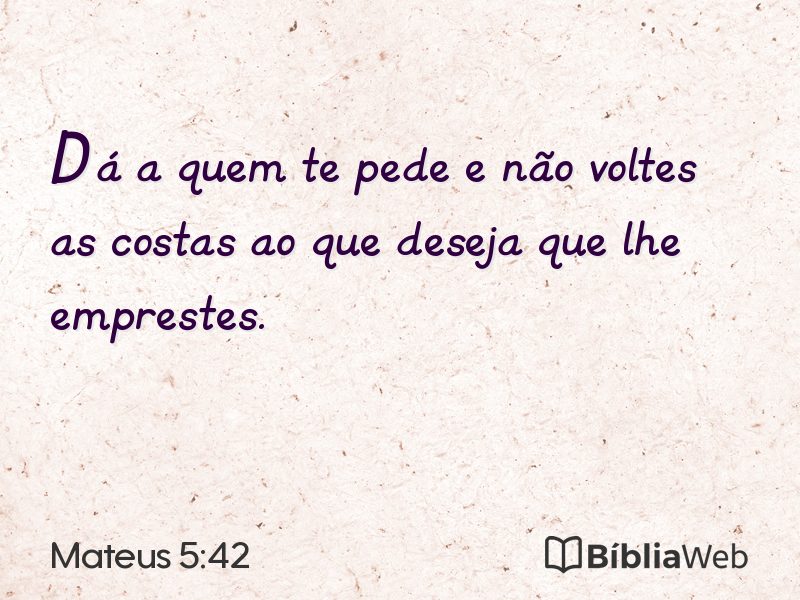 Mateus 5:42 em imagem para compartilhar