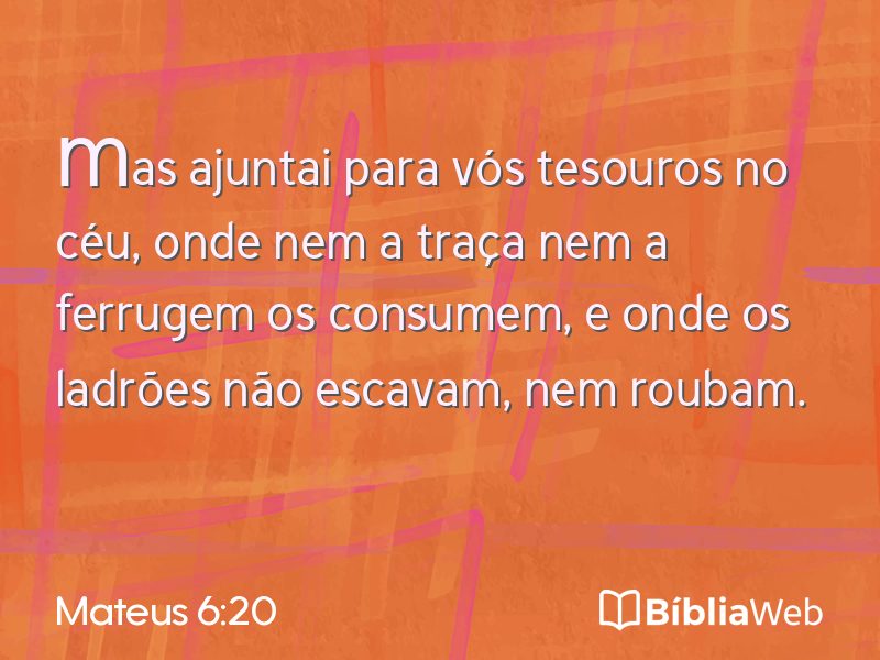 Mateus 6:20 em imagem para compartilhar