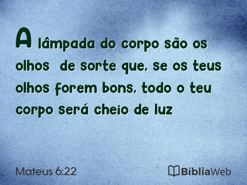 Mateus 6:22 em imagem para compartilhar