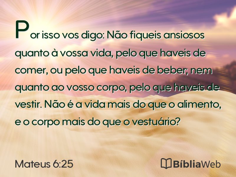 Mateus 6:25 em imagem para compartilhar