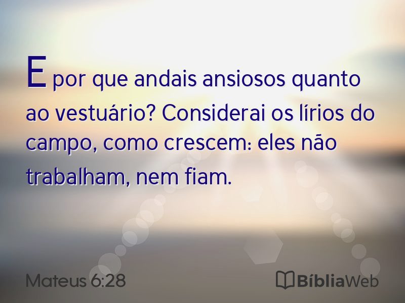 Mateus 6:28 em imagem para compartilhar