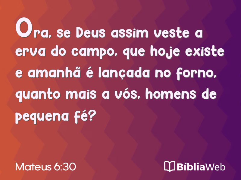 Mateus 6:30 em imagem para compartilhar