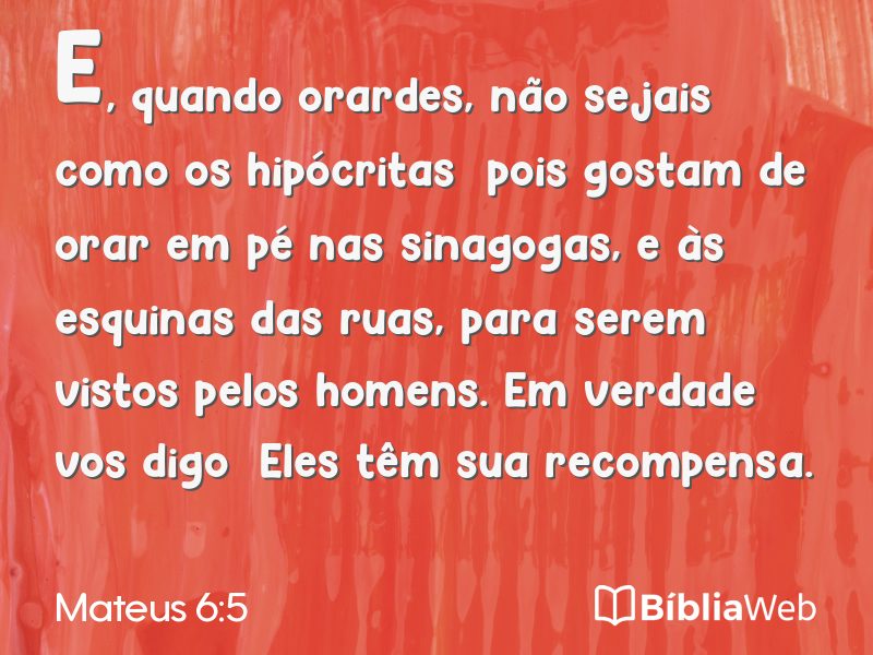 Mateus 6:5 em imagem para compartilhar