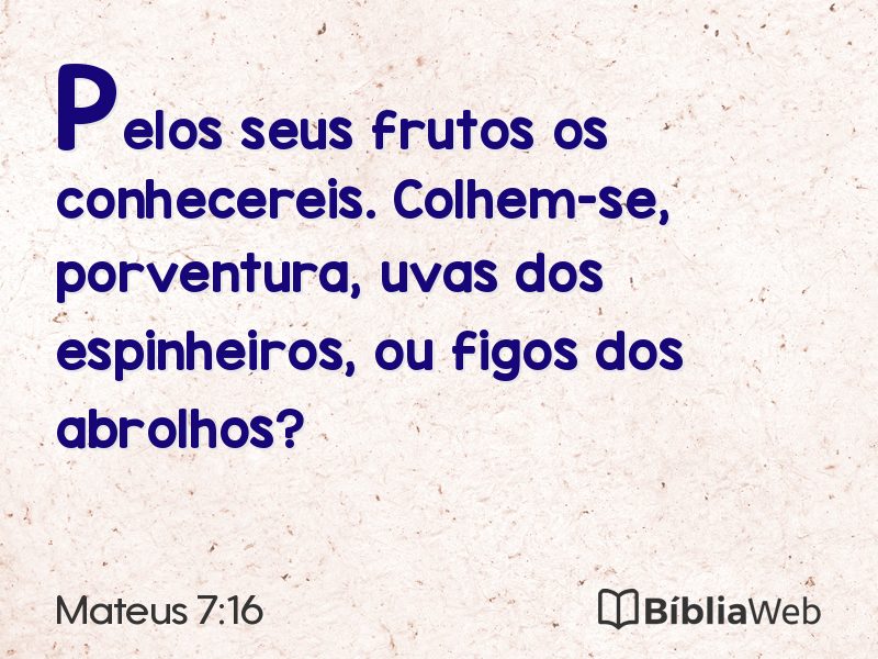 Mateus 7:16 em imagem para compartilhar