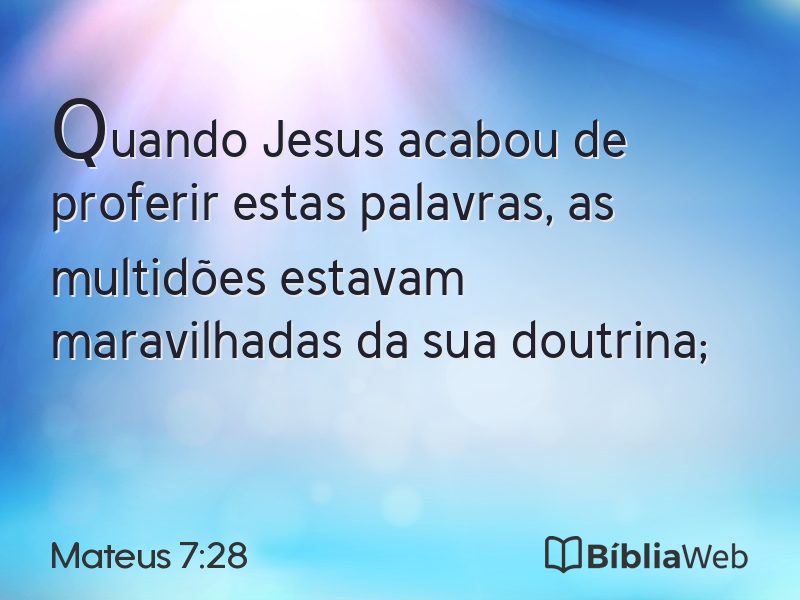 Mateus 7:28 em imagem para compartilhar