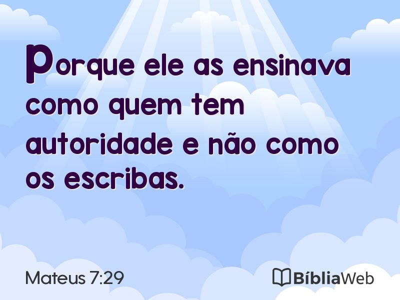 Mateus 7:29 em imagem para compartilhar