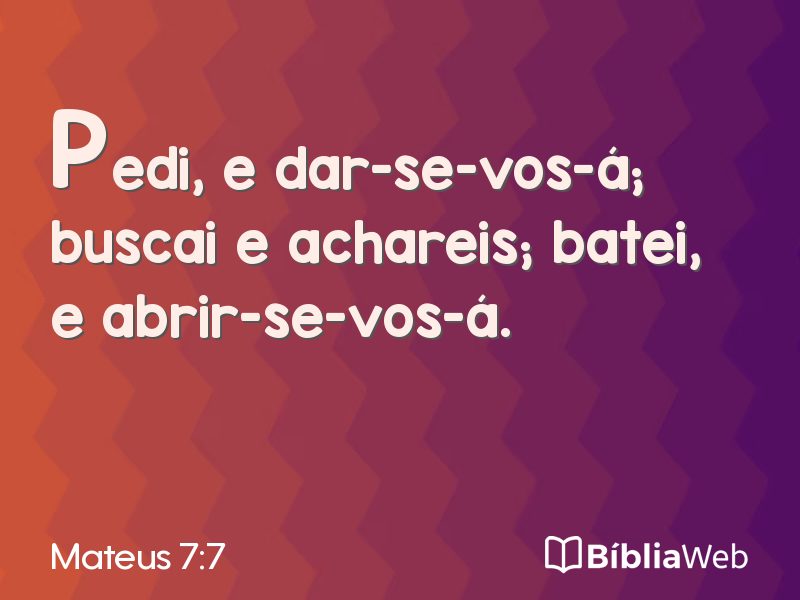Mateus 7:7 em imagem para compartilhar
