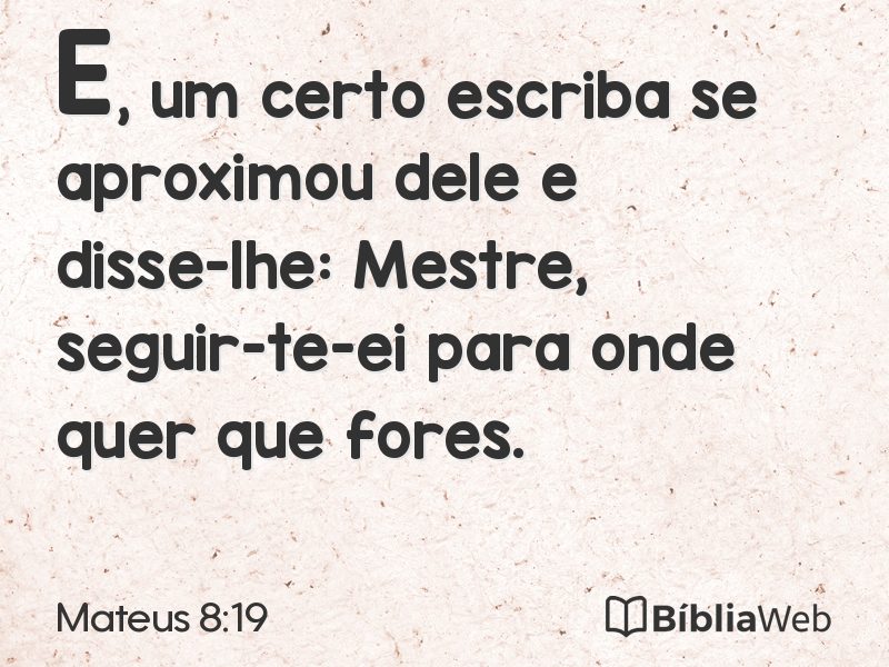 Mateus 8:19 em imagem para compartilhar