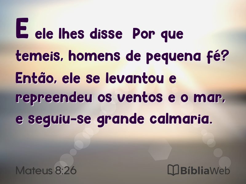 Mateus 8:26 em imagem para compartilhar