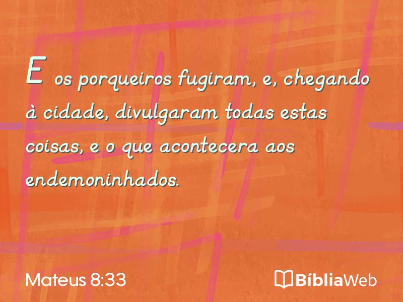 Mateus 8:33 em imagem para compartilhar