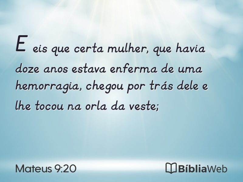 Mateus 9:20 em imagem para compartilhar