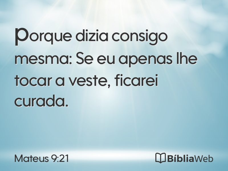 Mateus 9:21 em imagem para compartilhar