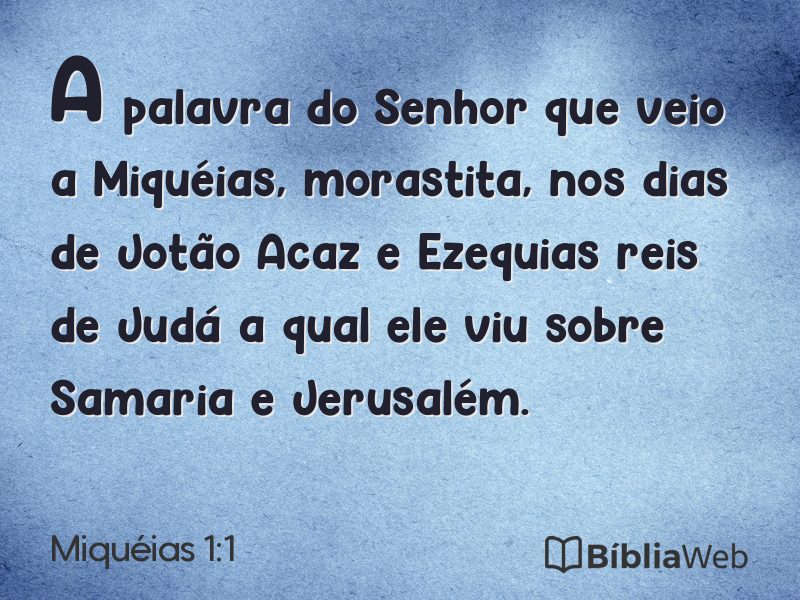 Miquéias 1:1 em imagem para compartilhar