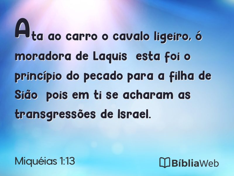 Miquéias 1:13 em imagem para compartilhar