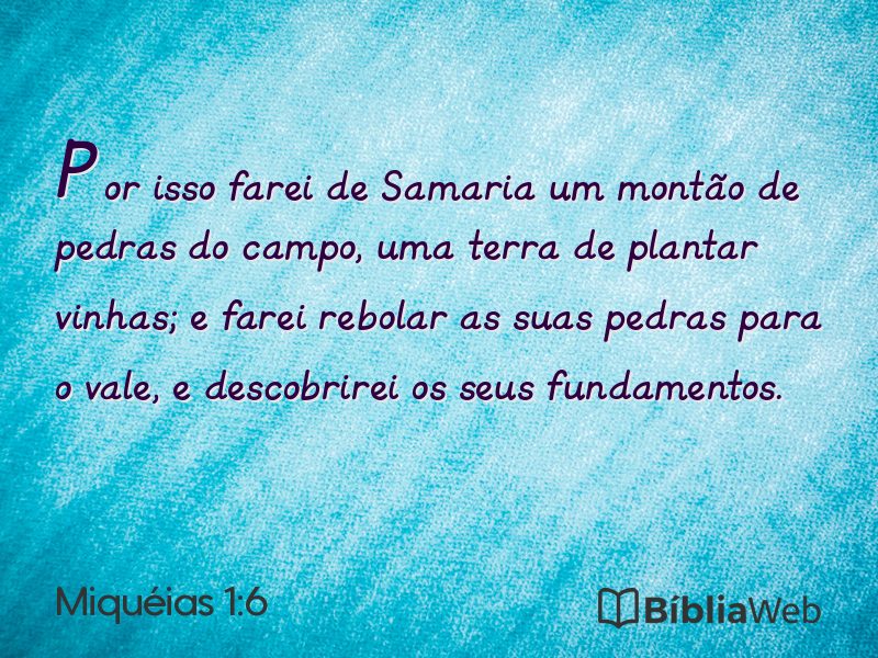 Miquéias 1:6 em imagem para compartilhar