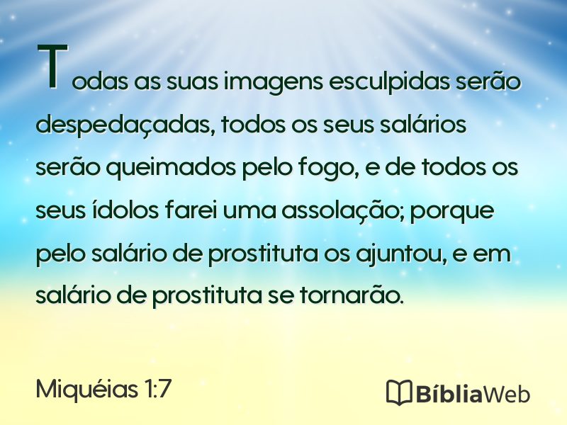 Miquéias 1:7 em imagem para compartilhar